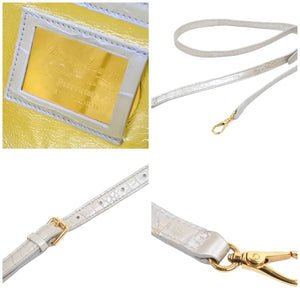 RALPH LAUREN ラルフローレン リッキー 2way ハンドバッグ シルバー シャイニー 美品 43056