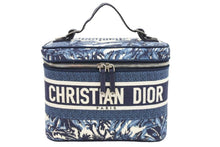 画像をギャラリービューアに読み込む, Christian Dior クリスチャンディオール バニティバッグ ディオールパームズ ネイビー ホワイト 美品 中古 43059