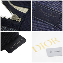 画像をギャラリービューアに読み込む, Christian Dior クリスチャンディオール バニティバッグ ディオールパームズ ネイビー ホワイト 美品 中古 43059