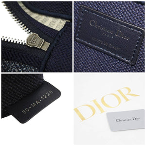 Christian Dior クリスチャンディオール バニティバッグ ディオールパームズ ネイビー ホワイト 美品 中古 43059
