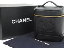 画像をギャラリービューアに読み込む, CHANEL シャネル ヴィンテージ バニティバッグ キャビアスキン ココマーク 4番台 ブラック ゴールド金具 美品 中古 43061