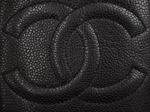 CHANEL シャネル ヴィンテージ バニティバッグ キャビアスキン ココマーク 4番台 ブラック ゴールド金具 美品 中古 43061