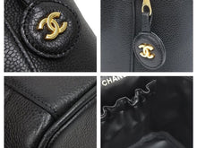 画像をギャラリービューアに読み込む, CHANEL シャネル ヴィンテージ バニティバッグ キャビアスキン ココマーク 4番台 ブラック ゴールド金具 美品 中古 43061