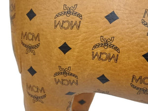 MCM エムシーエム 犬 ドッグ ブラウン ブラック 総柄 コニャック ヴィセトス柄 インテリア 置物 美品 中古 43086
