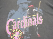 画像をギャラリービューアに読み込む, セントルイス カージナルス オジー・スミス 半袖Ｔシャツ メジャーリーグ 90S ヴィンテージ ブラック サイズXL 中古 43087