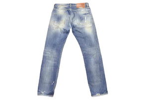 REIGN レイン デニムパンツ ダメージパンツ クラッシュ ウォッシュ リペア ブルー サイズ32 良品 中古 43123