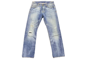 REIGN レイン REGULAR FIT レギュラーフィット デニムパンツ ダメージパンツ ブルー サイズ32 良品 中古 43123