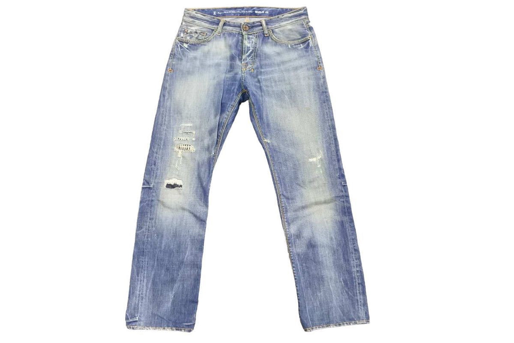 REIGN レイン REGULAR FIT レギュラーフィット デニムパンツ ダメージパンツ ブルー サイズ32 良品 中古 43123