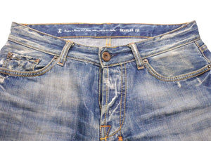 REIGN レイン REGULAR FIT レギュラーフィット デニムパンツ ダメージパンツ ブルー サイズ32 良品 中古 43123
