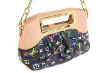画像をギャラリービューアに読み込む, 極美品 LOUIS VUITTON ルイヴィトン ジュディPM M40258 モノグラムマルチ 村上隆 ブラック ゴールド金具 中古 43167