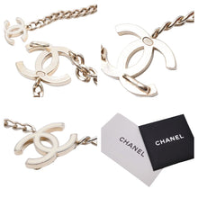 画像をギャラリービューアに読み込む, 極美品 CHANEL シャネル チェーンベルト A11V ゴールド 金色 ホワイト ココマーク ココ 箱付き 中古 43173