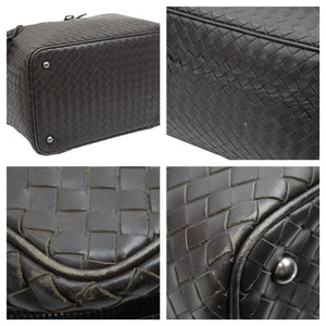 Bottega Veneta ボッテガヴェネタ バニティバッグ ハンドバッグ イントレチャート レザー ベージュ ブラウン 良品 中古 43174