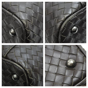 Bottega Veneta ボッテガヴェネタ バニティバッグ ハンドバッグ イントレチャート レザー ベージュ ブラウン 良品 中古 43174