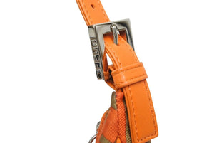 FENDI フェンディ マンマ バケット ハンドバッグ ズッカ柄 FF ヴィンテージ オレンジ グリーン シルバー金具 美品 中古 43184