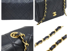 画像をギャラリービューアに読み込む, CHANEL シャネル ダイアナ 22 マトラッセ チェーン ショルダー バッグ レザー ブラック 美品 中古 43185