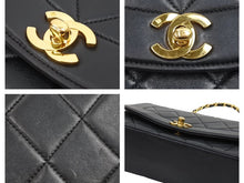 画像をギャラリービューアに読み込む, CHANEL シャネル ダイアナ 22 マトラッセ チェーン ショルダー バッグ レザー ブラック 美品 中古 43185