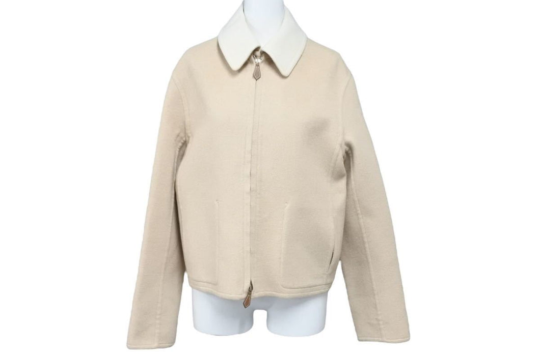 HERMES エルメス ジャケット マルジェラ期 ショート丈 カシミヤ ベージュ アイボリー サイズ38 美品 中古 43193