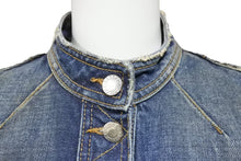 Load image into Gallery viewer, DOLCE＆GABBANA ドルチェアンドガッバーナ デニムジャケット Gジャン ダメージ JDS1K コットン ブルー サイズ40 美品 中古 43197