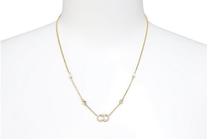 Christian Dior クリスチャンディオール ネックレスチェーン CD ゴールド 定価7.8万 Clair D Lune N1033CDLCY_D301 美品 中古 43206