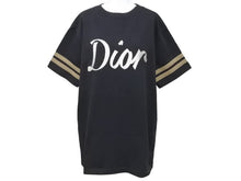 Load image into Gallery viewer, 極美品 DIOR ディオール Tシャツ リラックスフィット コンパクトジャージー ストライプ ロゴ 47 コットン ブラック XS 中古 43214