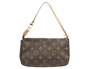 Louis Vuitton ルイヴィトン アクセソワール モノグラム アクセサリーポーチ ポシェット ブラウン M51980 中古 43216