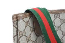 Load image into Gallery viewer, GUCCI グッチ トートバッグ ハンドバッグ GG柄 シェリーライン オールドグッチ ベージュ グリーン レッド 美品 中古 43241