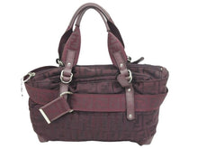 Load image into Gallery viewer, FENDI フェンディ ズッカ柄 ハンドバッグ ナイロン ボルドー 総柄 シルバー金具 鞄 カバン ロゴ 8BH143 中古 43258
