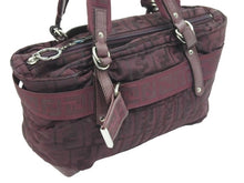 Load image into Gallery viewer, FENDI フェンディ ズッカ柄 ハンドバッグ ナイロン ボルドー 総柄 シルバー金具 鞄 カバン ロゴ 8BH143 中古 43258