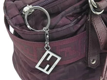 Load image into Gallery viewer, FENDI フェンディ ズッカ柄 ハンドバッグ ナイロン ボルドー 総柄 シルバー金具 鞄 カバン ロゴ 8BH143 中古 43258