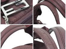 Load image into Gallery viewer, FENDI フェンディ ズッカ柄 ハンドバッグ ナイロン ボルドー 総柄 シルバー金具 鞄 カバン ロゴ 8BH143 中古 43258