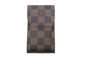 新品同様 LOUIS VUITTON ルイヴィトン ダミエエテュイシガレットケース ポーチ 小物入れ ブラウン 中古 43262