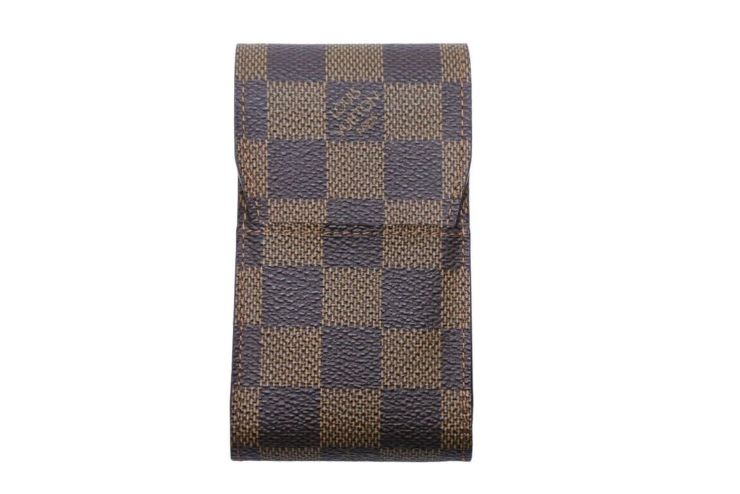 新品同様 LOUIS VUITTON ルイヴィトン ダミエエテュイシガレットケース ポーチ 小物入れ ブラウン 中古 43262