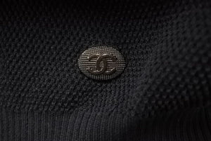 CHANEL シャネル 半袖 Tシャツ Vネック ココマーク ボタン コットン ブラック P53691K06984 美品 中古 43287