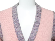 Load image into Gallery viewer, CHANEL シャネル カーディガン トリミングワンピース P52761K06813 シルク カシミヤ モヘア ピンク サイズ36 美品 中古 43296