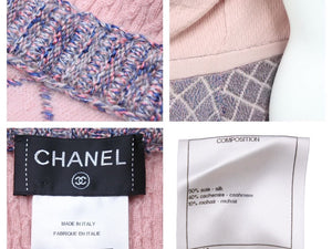 CHANEL シャネル カーディガン トリミングワンピース P52761K06813 シルク カシミヤ モヘア ピンク サイズ36 美品 中古 43296
