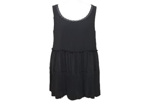極美品 FOXEY NEW YORK フォクシー ニューヨーク ティアードプリーツ ノースリーブ ブラウス 39950-NATFZ103L サイズ38 中古 43299