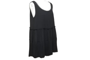 極美品 FOXEY NEW YORK フォクシー ニューヨーク ティアードプリーツ ノースリーブ ブラウス 39950-NATFZ103L サイズ38 中古 43299