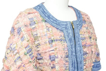 Load image into Gallery viewer, 極美品 CHANEL シャネル ジャケット トップス 上着 P55087 ブルー ピンク デニム ツイード サイズ34 中古 43306