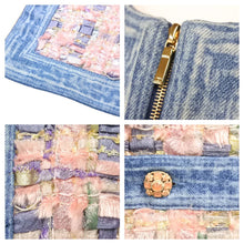 Load image into Gallery viewer, 極美品 CHANEL シャネル ジャケット トップス 上着 P55087 ブルー ピンク デニム ツイード サイズ34 中古 43306