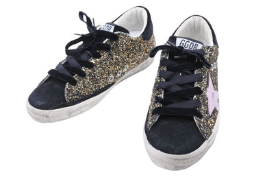 GOLDEN GOOSE ゴールデングース スニーカー リミテッド1196足 グリッター ブラック スウェード 星 サイズ36 中古 43369
