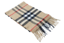 Load image into Gallery viewer, 未使用 BURBERRY Children バーバリー チルドレン 子ども ノバチェック マフラー ベージュ ブラック レッド 127cm×20cm 43377