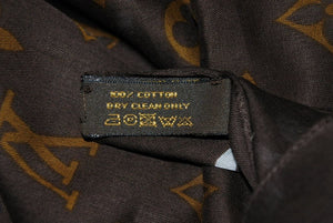Louis Vuitton ルイヴィトン monogram graffiti scarf モノグラム グラフィティ スカーフ コットン ブラウン 美品 中古 43391