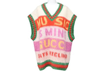 Load image into Gallery viewer, 極美品 GUCCI グッチ 100周年 モヘア ベスト ニット 袖なし ロゴ Vネック トップス MUSICISMINE モヘヤ ナイロン ウール 中古 43403