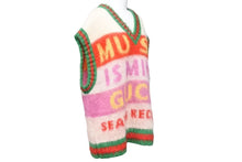 Load image into Gallery viewer, 極美品 GUCCI グッチ 100周年 モヘア ベスト ニット 袖なし ロゴ Vネック トップス MUSICISMINE モヘヤ ナイロン ウール 中古 43403