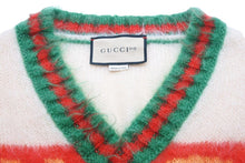 Load image into Gallery viewer, 極美品 GUCCI グッチ 100周年 モヘア ベスト ニット 袖なし ロゴ Vネック トップス MUSICISMINE モヘヤ ナイロン ウール 中古 43403