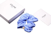 画像をギャラリービューアに読み込む, 新品同様 CELINE セリーヌ シュシュ ロゴ トーン ブレスレット ブルー ロゴ 46Z252SIB.33GE マカダム シルク 中古 43411