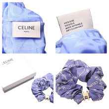 画像をギャラリービューアに読み込む, 新品同様 CELINE セリーヌ シュシュ ロゴ トーン ブレスレット ブルー ロゴ 46Z252SIB.33GE マカダム シルク 中古 43411