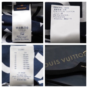 LOUIS VUITTON ルイヴィトン パッカブルギャラクシージャケット ブルゾン ロゴ総柄 ネイビー ホワイト サイズ48 美品 中古 43433