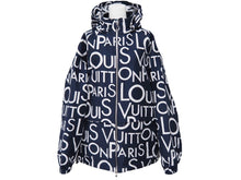 画像をギャラリービューアに読み込む, LOUIS VUITTON ルイヴィトン パッカブルギャラクシージャケット ブルゾン ロゴ総柄 ネイビー ホワイト サイズ48 美品 中古 43433