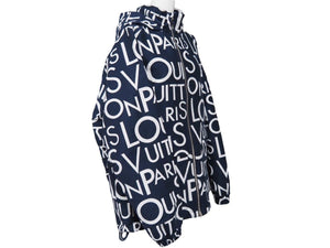 LOUIS VUITTON ルイヴィトン パッカブルギャラクシージャケット ブルゾン ロゴ総柄 ネイビー ホワイト サイズ48 美品 中古 43433